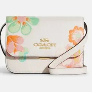 Coach Mini Brynn Floral White Crossbody Bag